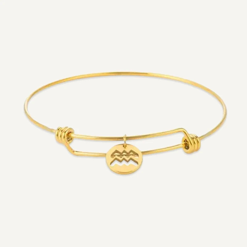 Bracelet Médaillon Signe Astrologique Or Verseau