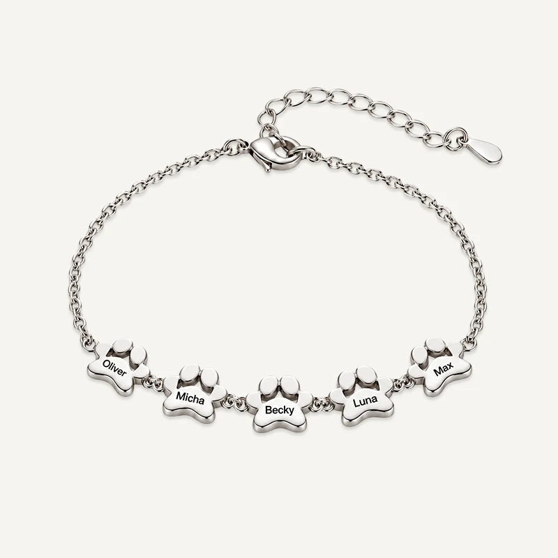 Bracelet Patte de Chien Personnalisé Argent 5