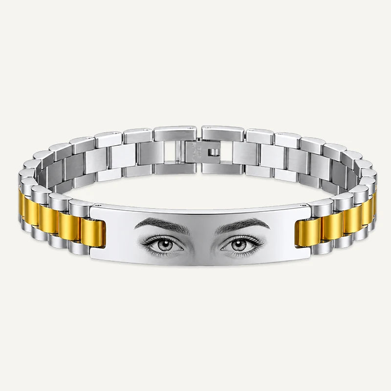 Bracelet Photo Regard Argent et Or