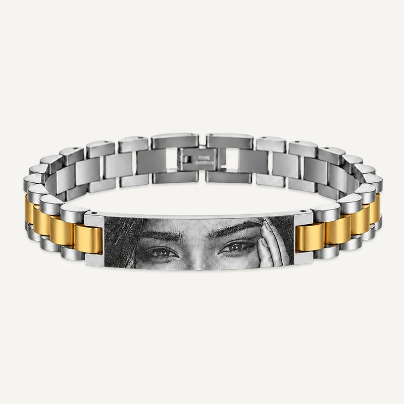 Bracelet Photo Regard Argent et Or