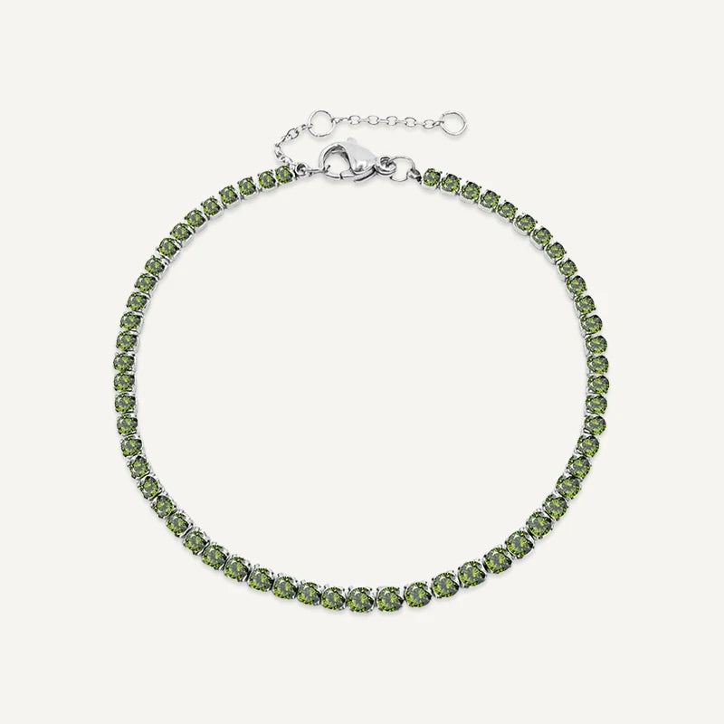 Bracelet Tennis Pierre de Naissance Argent Aout