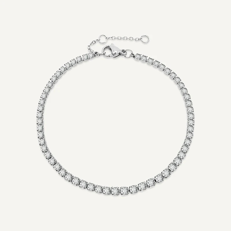 Bracelet Tennis Pierre de Naissance Argent Avril