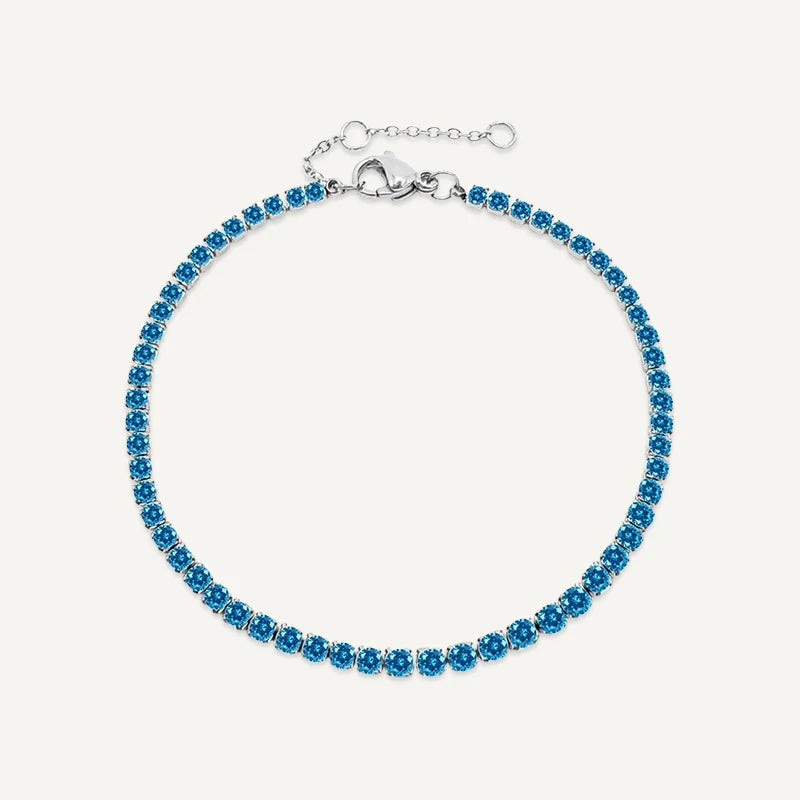 Bracelet Tennis Pierre de Naissance Argent Decembre