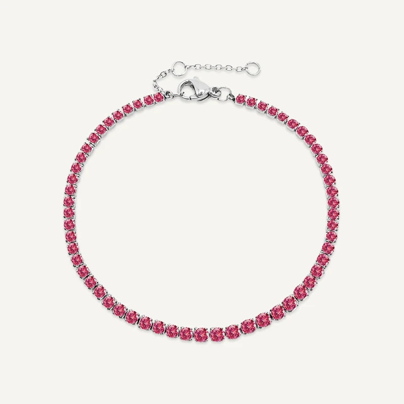 Bracelet Tennis Pierre de Naissance Argent Juillet