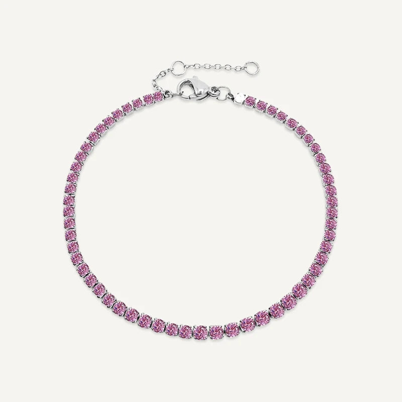 Bracelet Tennis Pierre de Naissance Argent Octobre