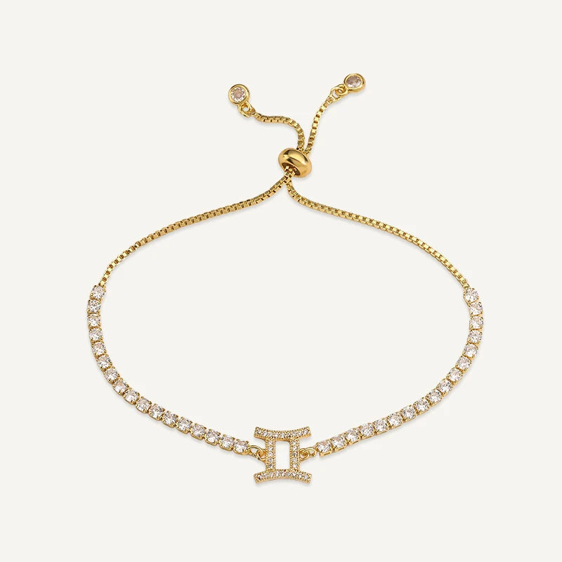 Bracelet Tennis Signe Astrologique Or Gémeaux
