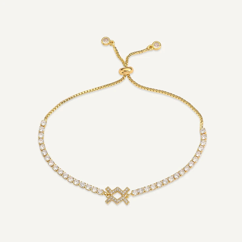 Bracelet Tennis Signe Astrologique Or Verseau