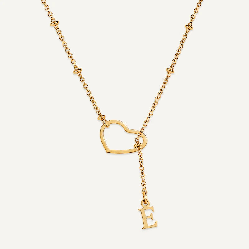 Collier Cœur avec Initiale Suspendue Lettre E