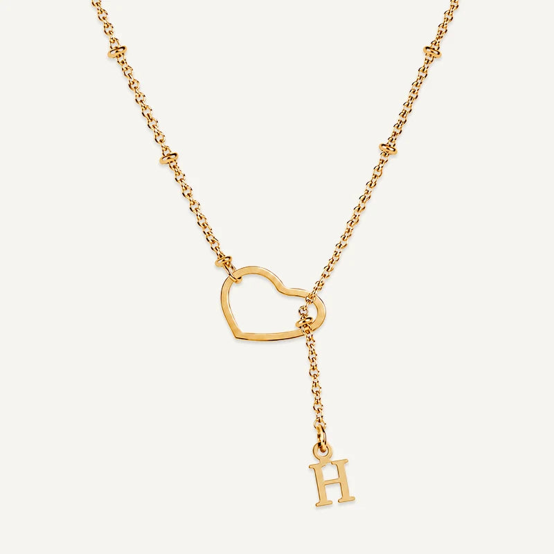 Collier Cœur avec Initiale Suspendue Lettre H