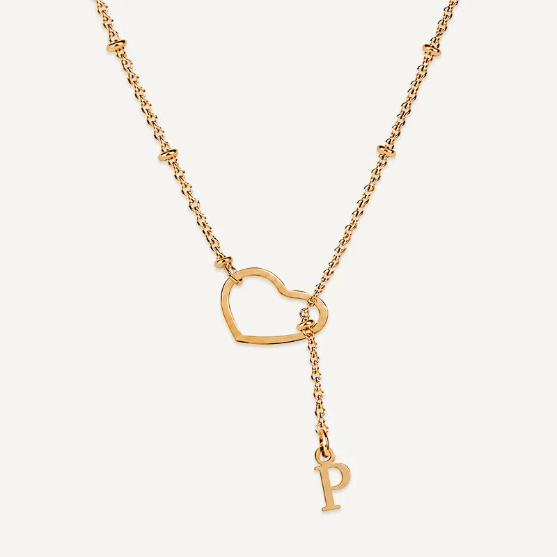 Collier Cœur avec Initiale Suspendue Lettre P