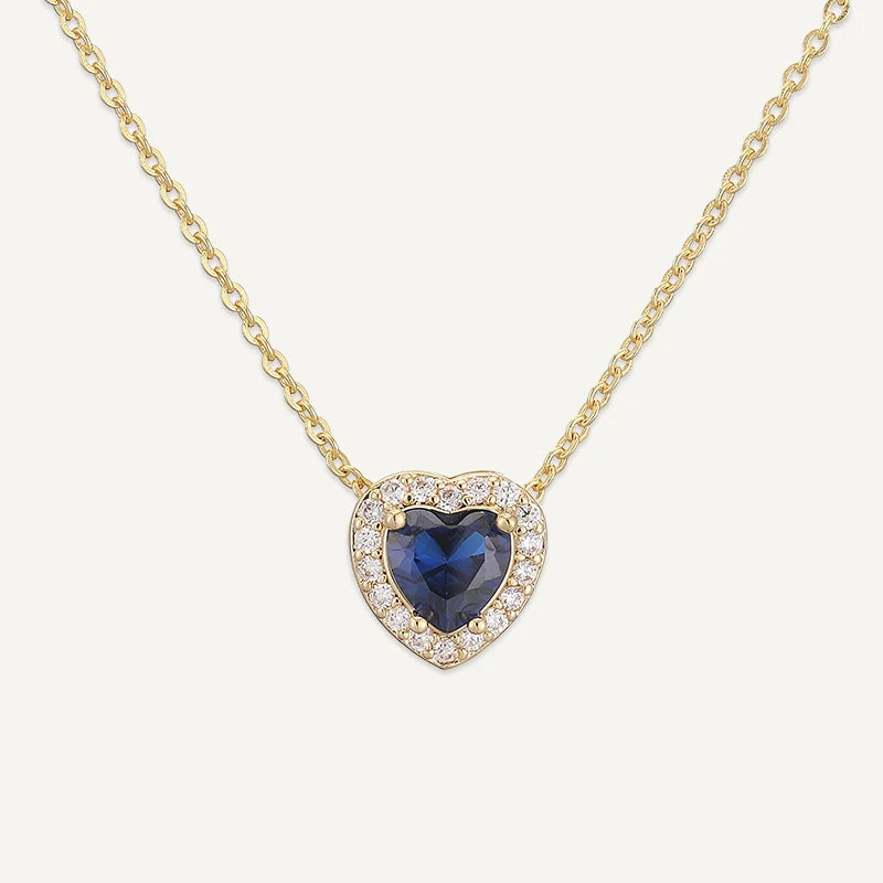 Collier Cœur avec Pierre de Naissance et Strass Septembre