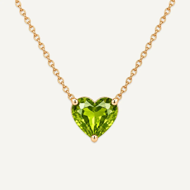 Collier Cœur Pierre de Naissance Aout