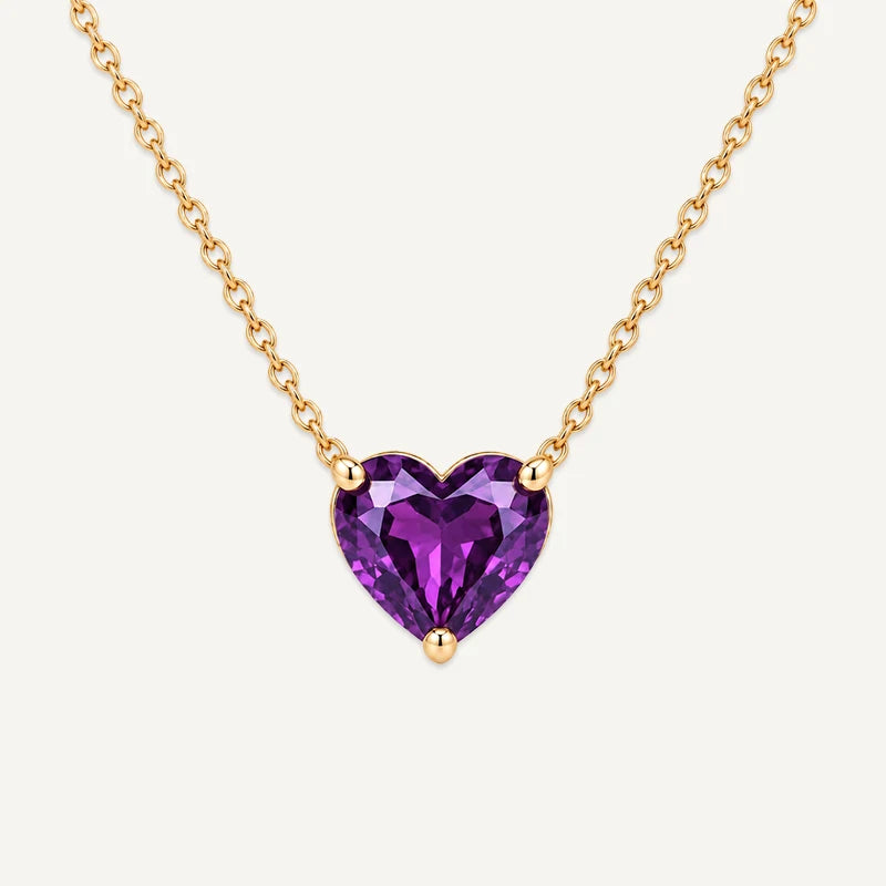 Collier Cœur Pierre de Naissance Février