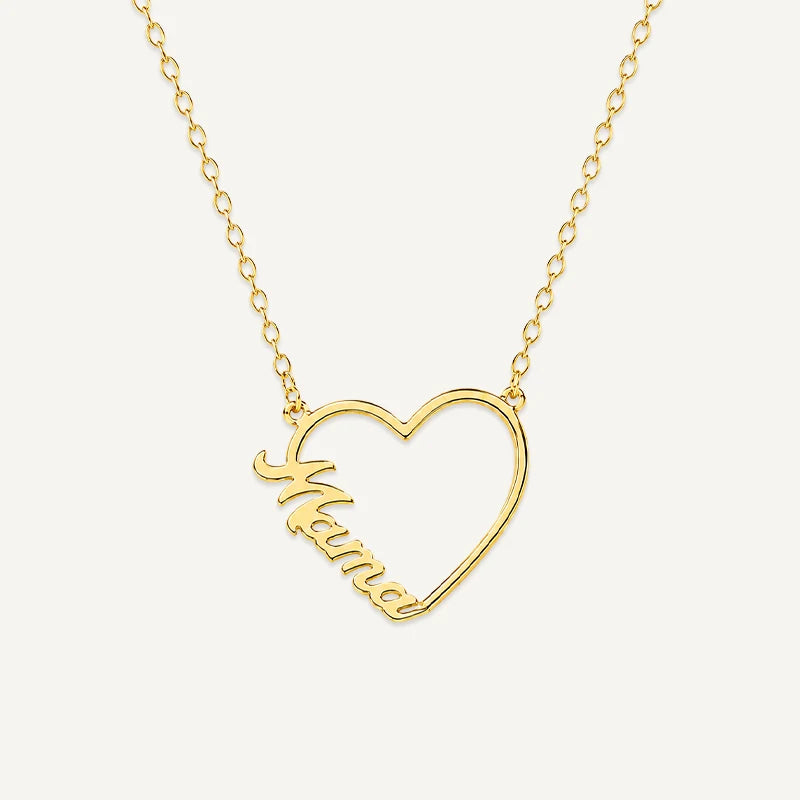 Collier Cœurs Prénoms Entrelacés Or 1 Coeur