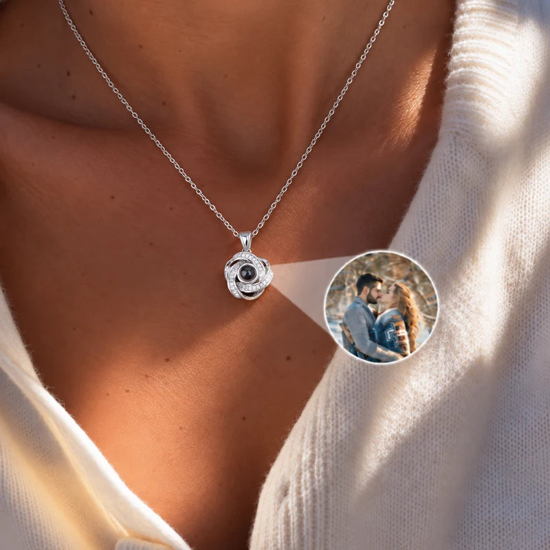 Collier Éternité Projection Photo Argent Femme