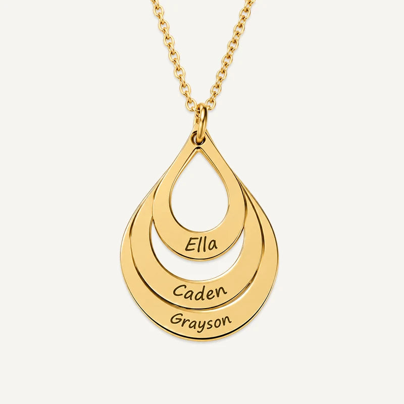 Collier Goutte d'Eau Personnalisé Or 3
