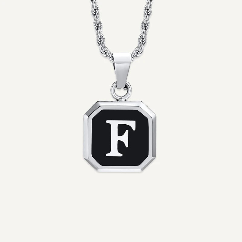 Collier Homme Médaillon Initiale F