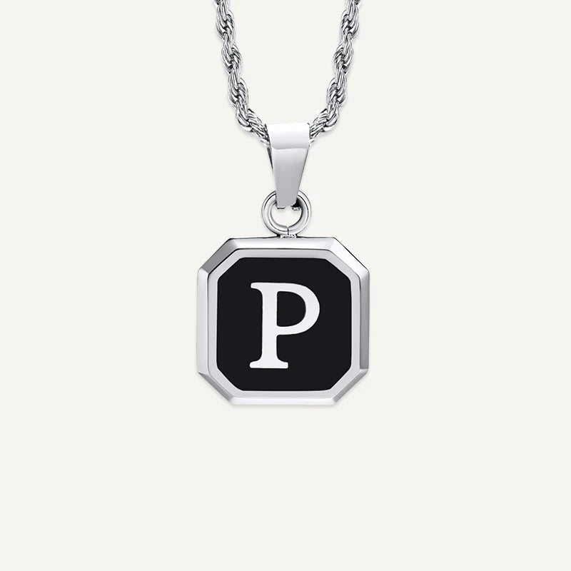 Collier Homme Médaillon Initiale P