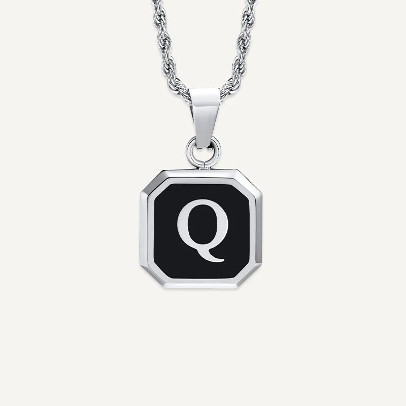 Collier Homme Médaillon Initiale Q