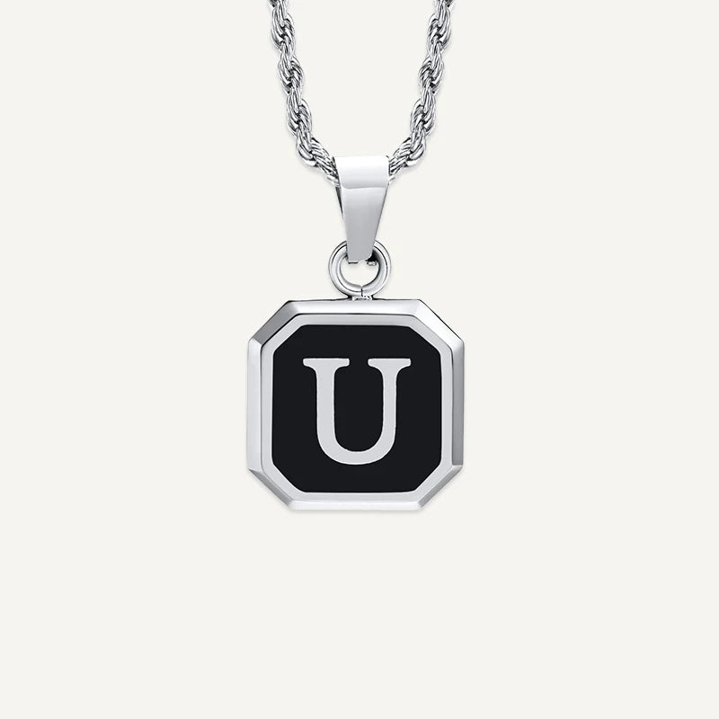 Collier Homme Médaillon Initiale U