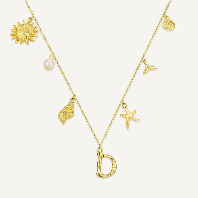 Collier Initiale Charms d’Été Lettre D