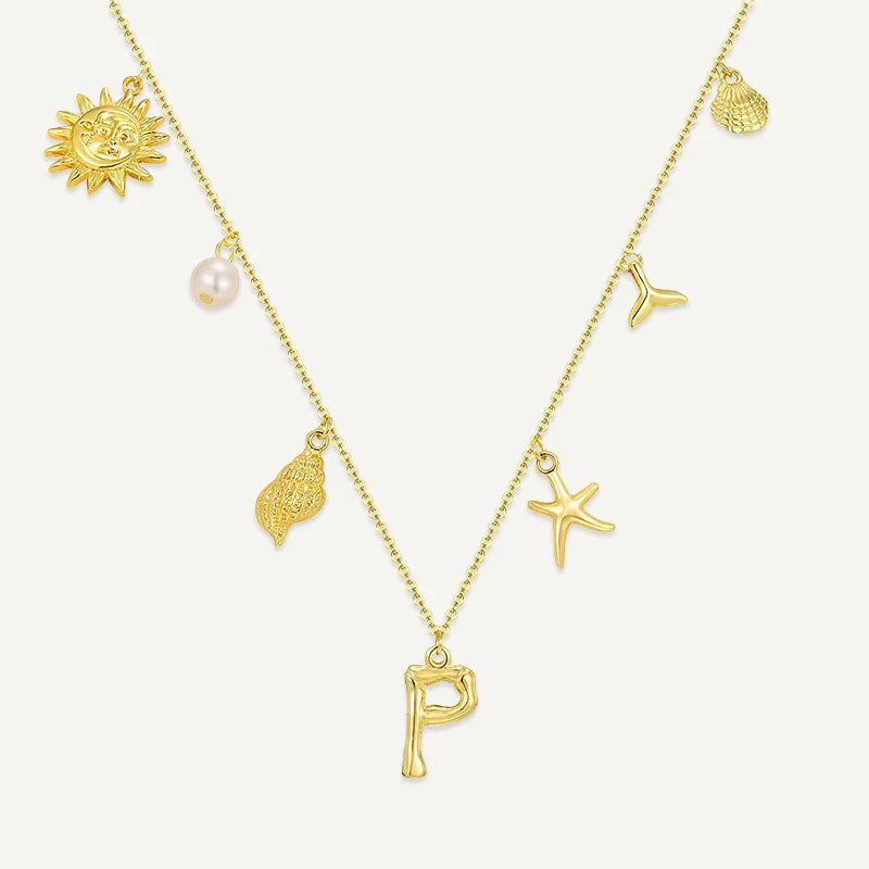 Collier Initiale Charms d’Été Lettre P