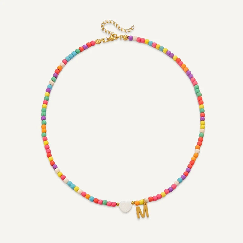 Collier Initiale Enfant Multicolore M