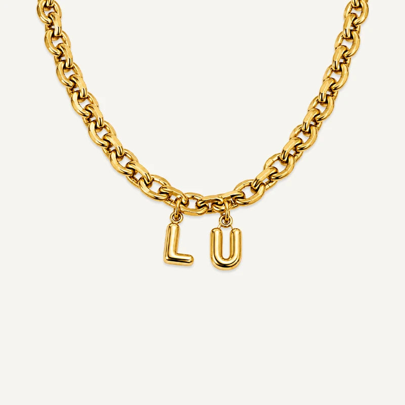 collier-lettre-3d-personnalise-chaine-maillons 2 Lettres