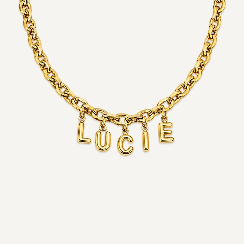 collier-lettre-3d-personnalise-chaine-maillons 5 Lettres