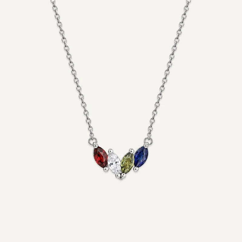 Collier Marquise Pierres de Naissance 4 Argent