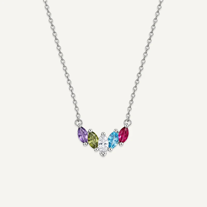 Collier Marquise Pierres de Naissance 5 Argent