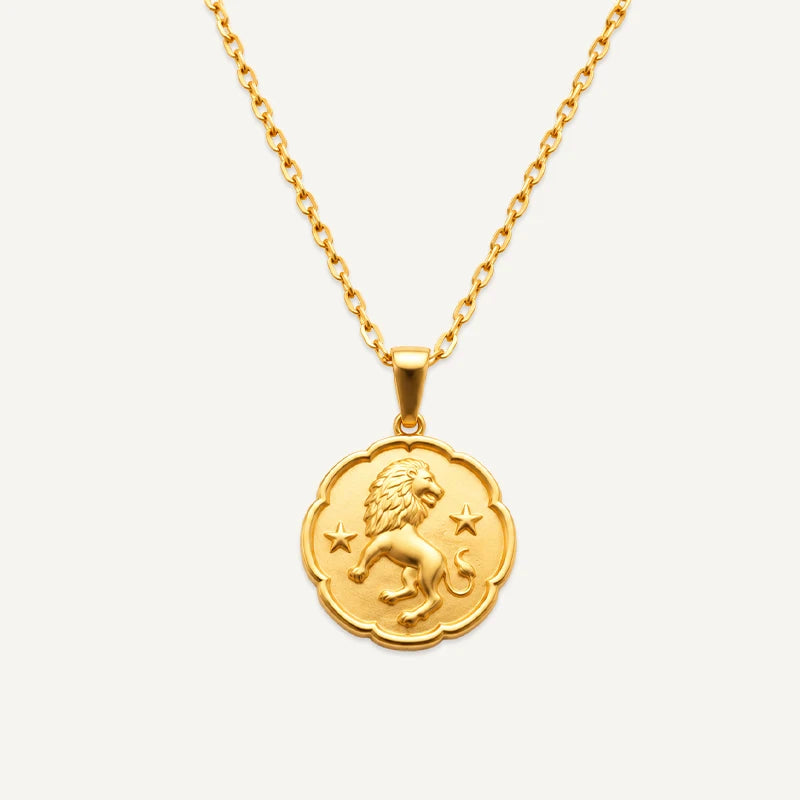 Collier Médaille du Zodiaque Lion