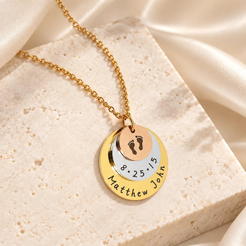 Collier Médaillon Naissance Personnalisé Or