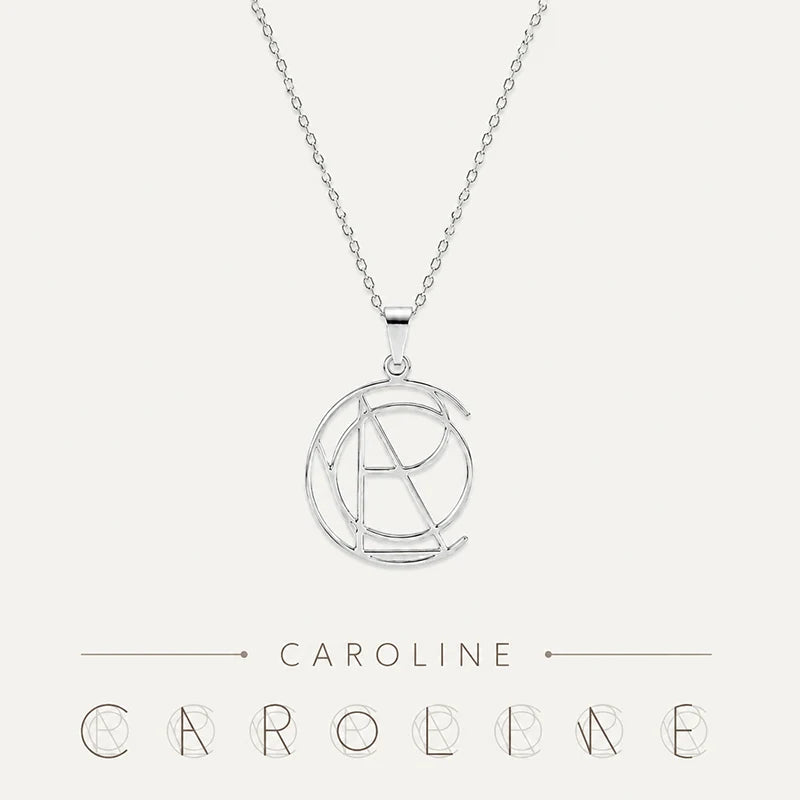 Collier Monogramme Prénom Personnalisé Argent