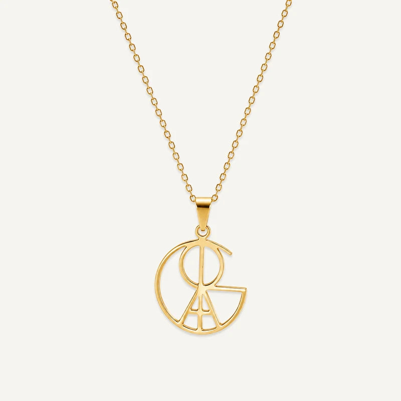 Collier Monogramme Prénom Personnalisé Or Acier Inoxydable