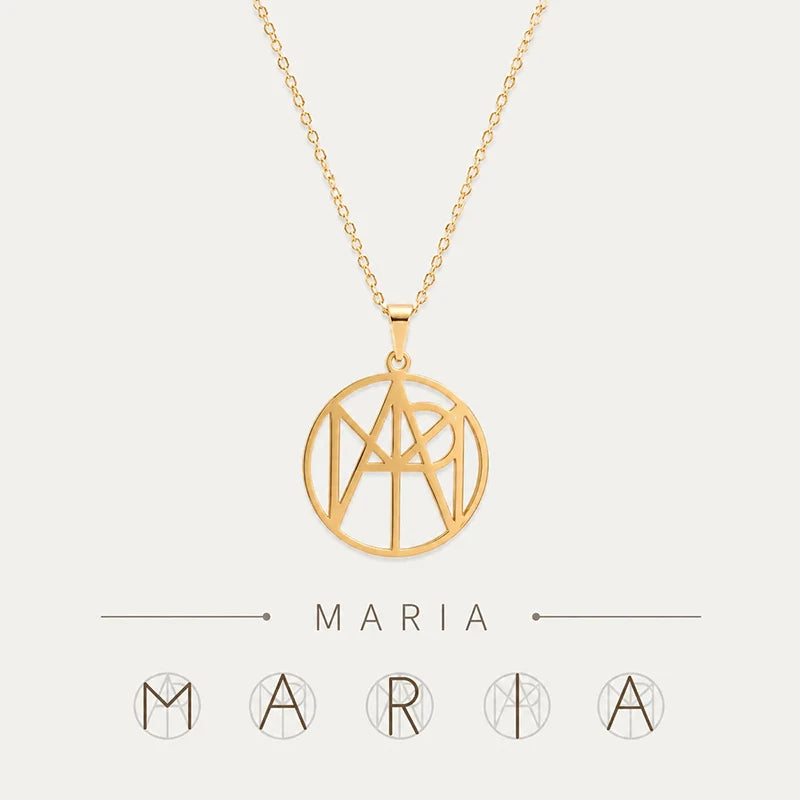 Collier Monogramme Prénom Personnalisé Or