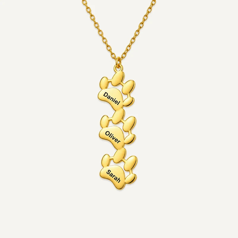 Collier Patte de Chien Personnalisé Or 3