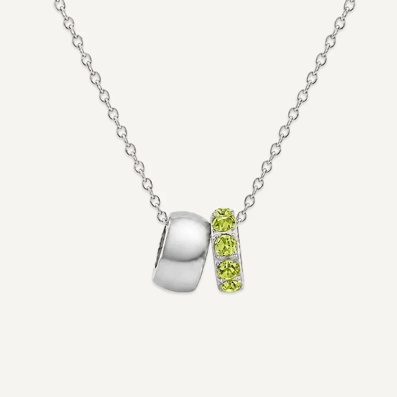 Collier Pendentif Pierre de Naissance Argent Aout