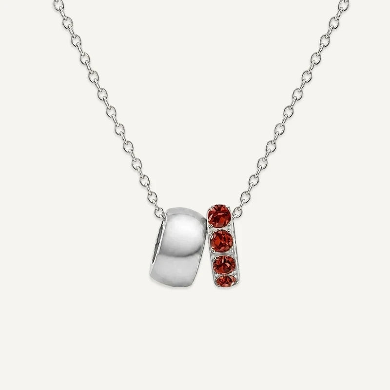 Collier Pendentif Pierre de Naissance Argent Janvier