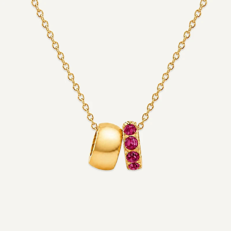 Collier Pendentif Pierre de Naissance Or Juillet