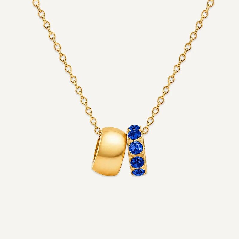 Collier Pendentif Pierre de Naissance Or Septembre