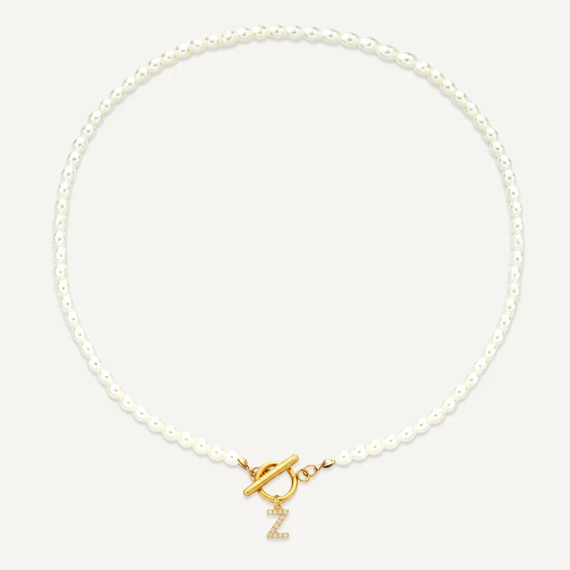 Collier Perles Initiale Z