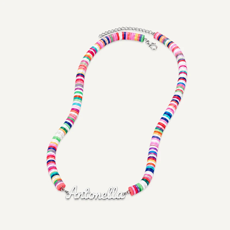 Collier Prénom Enfant Multicolore Argent