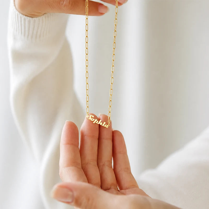 Collier Prénom Personnalisé Chaîne à Maillons Acier Inoxydable
