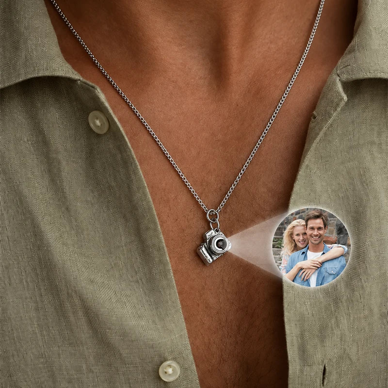 Collier Projection Photo Appareil Photo Homme