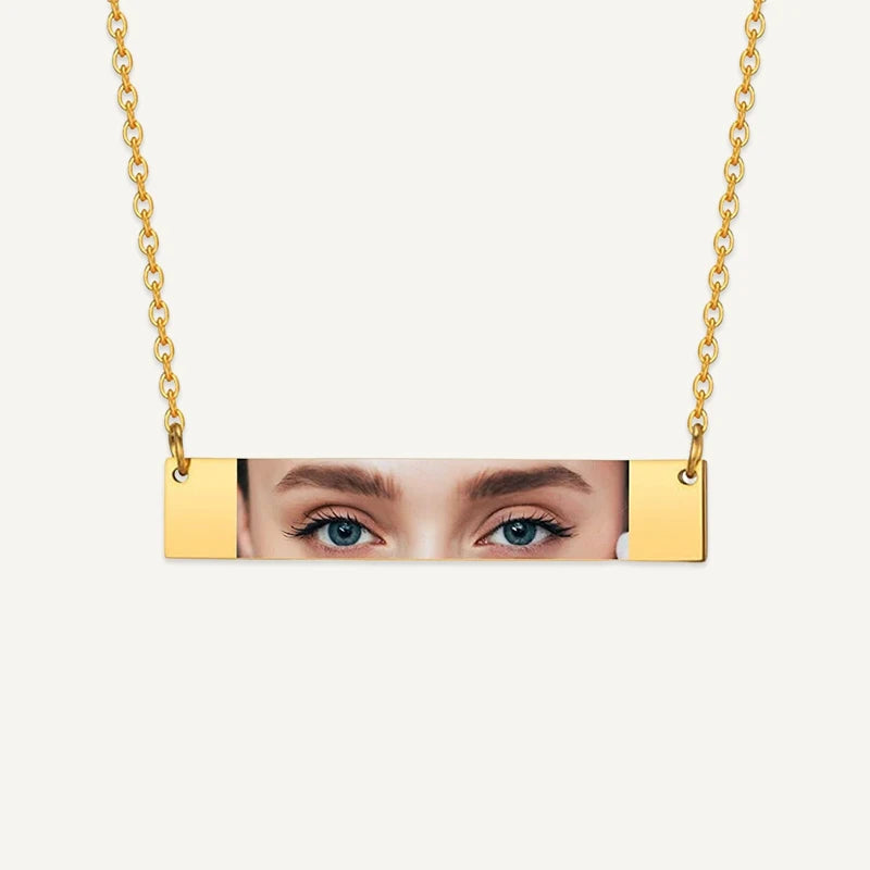 Collier Regard Horizontal Personnalisé Or