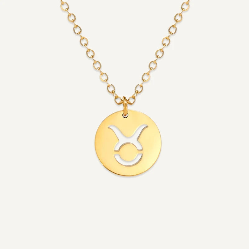 Collier Signe Astrologique Découpé Or Taureau