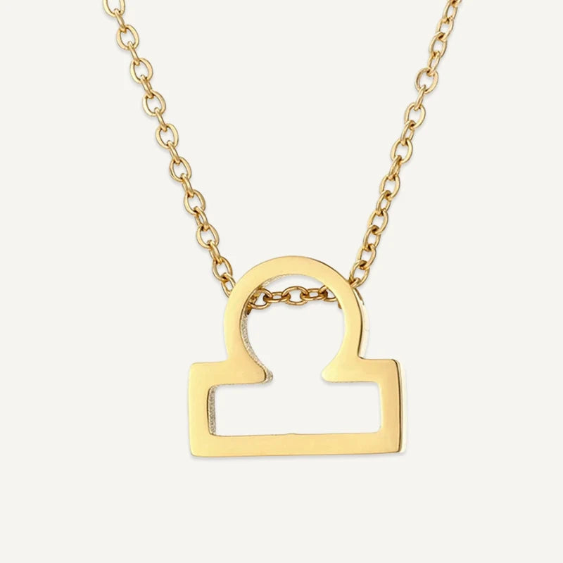 Collier Symbole Astrologique Or Balance
