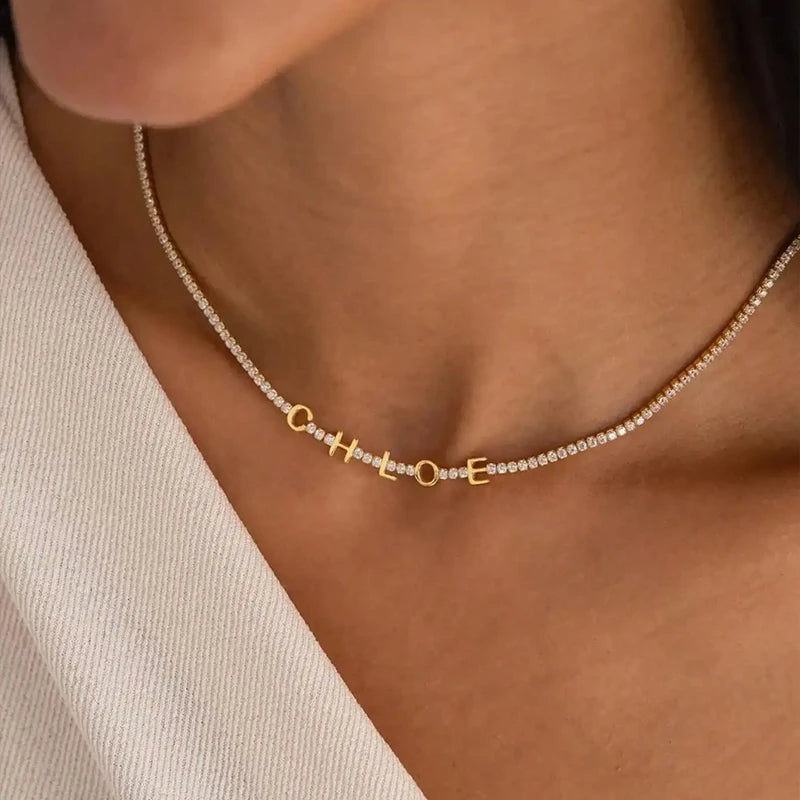 Collier Tennis Prénom Personnalisé