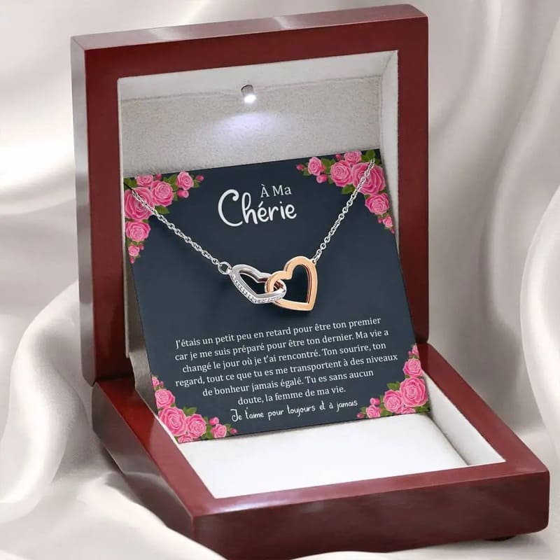 À ma Chérie, Je t'Aime - Collier Cœur Coffret